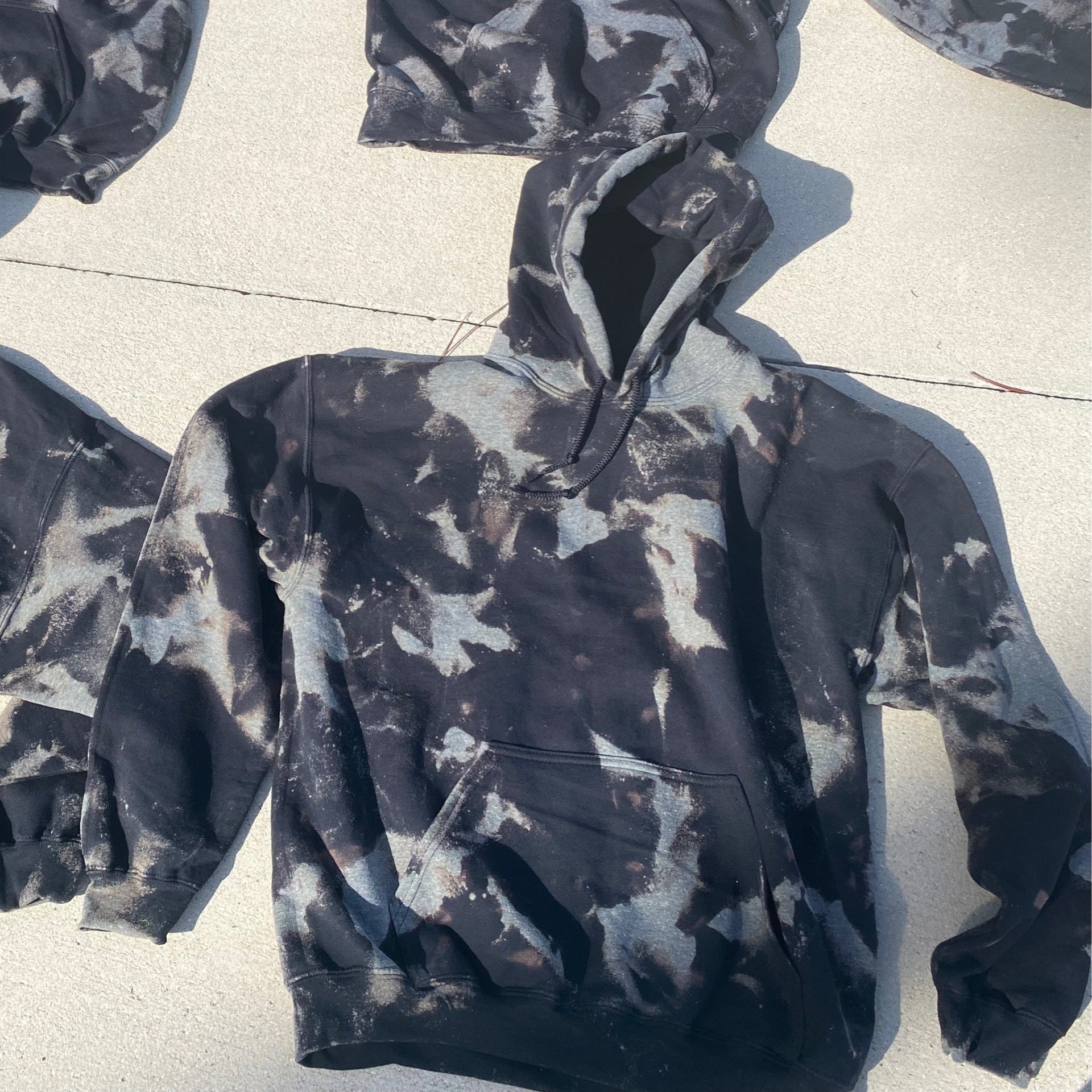 Grey hoodie discount bleach tie dye